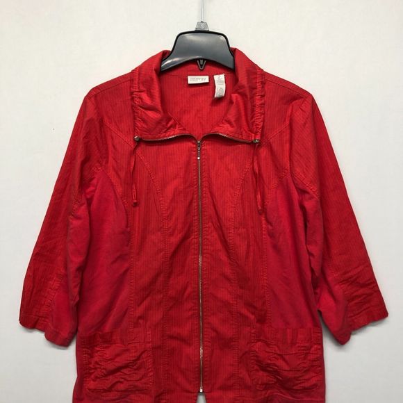 Zenergy by Chico's Women Full Zip Jacket Size 2 Red B241 -30 - Picture 8 of 16